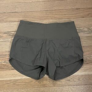lululemon athletica Dark Gray Athletic Shorts high waist, 2.5 inch speed short